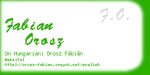 fabian orosz business card